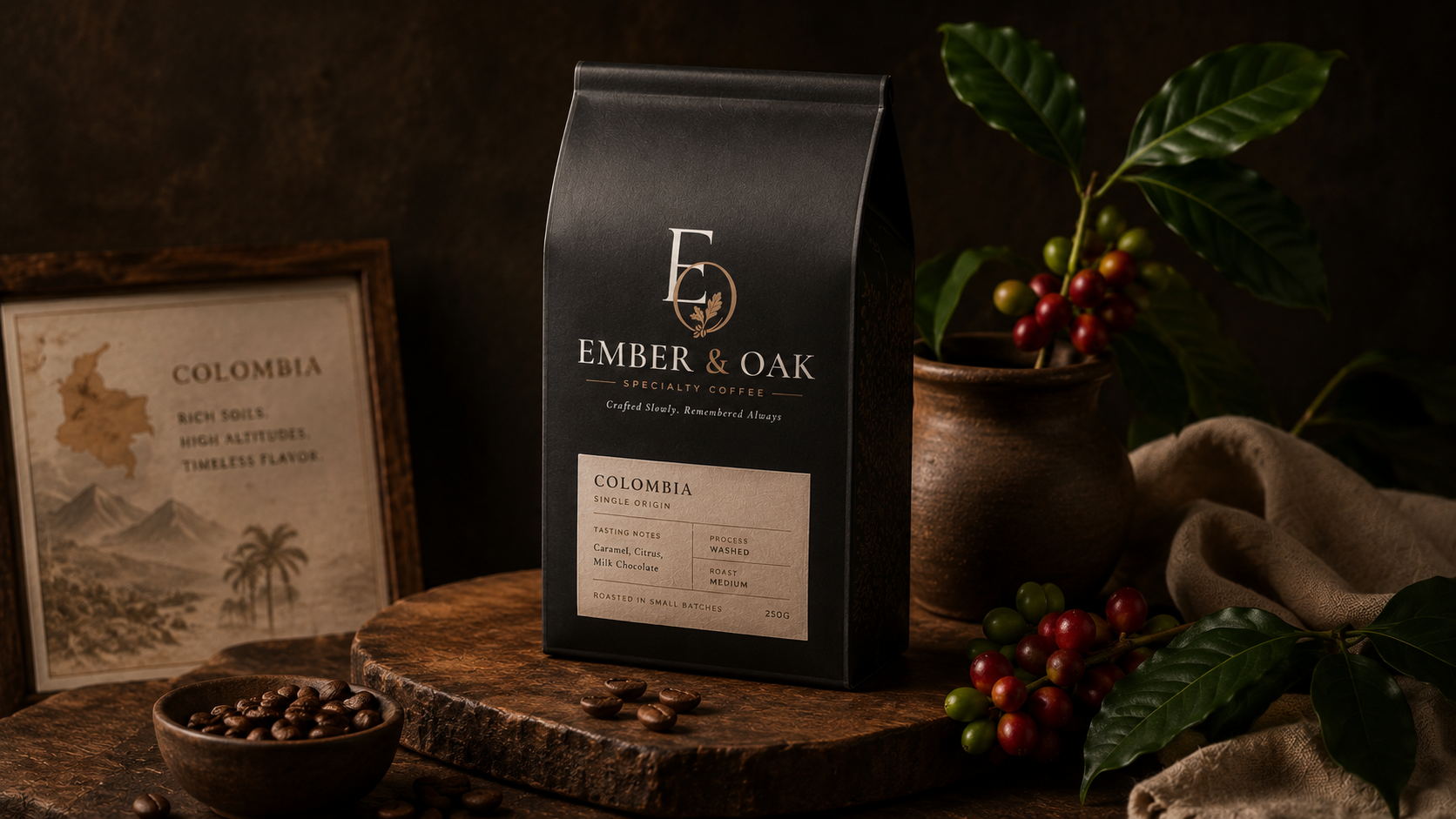 Ember & Oak Colombia coffee origin