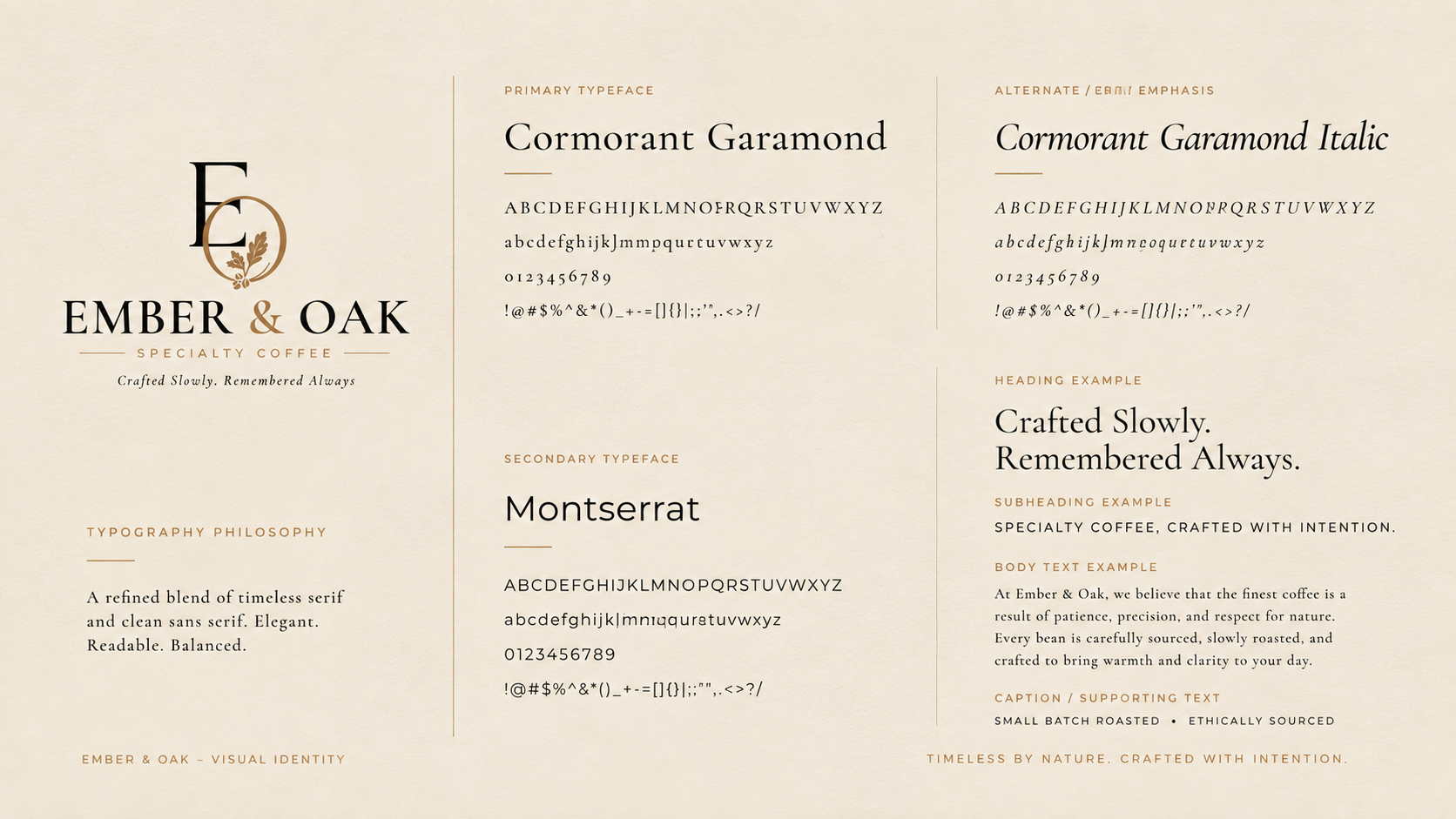 Ember & Oak typography