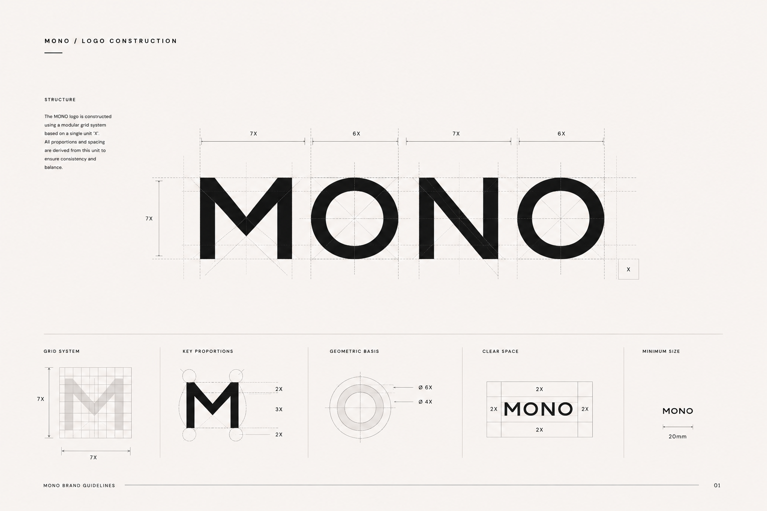 MONO logo construction grid