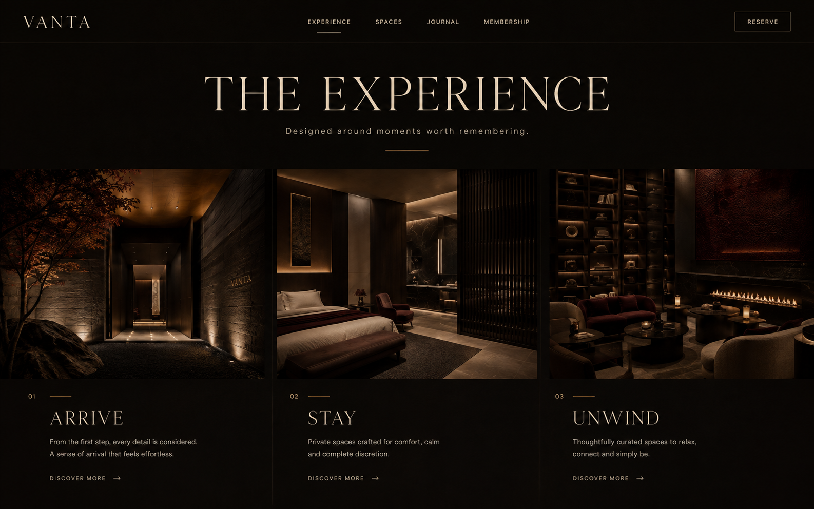 VANTA website page two